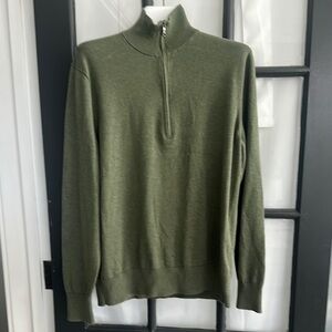 Brooks Brothers Suprema Cotton half zip sweat sweater (M)